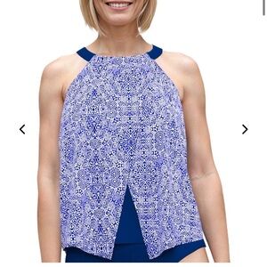 Blue Geometric Women's Swim Top